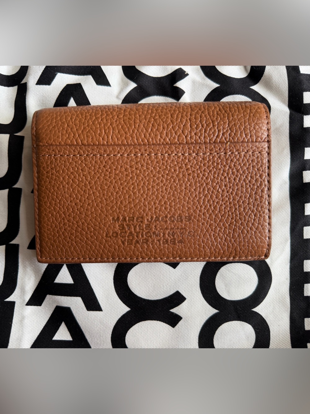 Marc Jacobs Brown Pebbled Leather Card Case